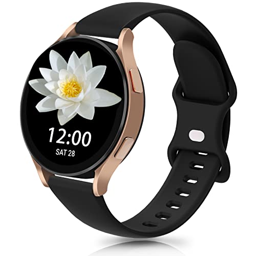 20mm Watch Bands Compatible with Samsung Galaxy Watch 4 Band 40mm 44mm/Galaxy Watch 4 Classic 42mm 46mm/Watch Active 2 40mm 44mm/Watch 3 41mm,Soft Silicone Replacement Samsung Galaxy Strap Women Men