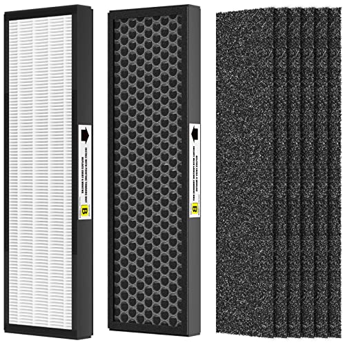 FCFMY FLT4825 Replacement Filter B with Upgraded Activated Carbon, Compatible with AC4825 AC4300 AC4800 AC4900 AC4850 Purifier with 6 Extra Pre-Filters (Upgraded Version)