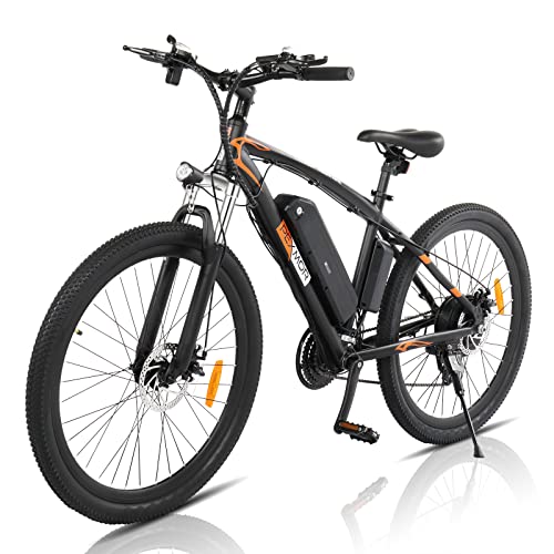 PEXMOR Electric Bike for Adults 27.5″ 500W, Ebike for Adults Electric Mountain Bicycle 22MPH 48V 10Ah Removable Battery, E Bike for Adults Shimano 21 Speed Suspension Fork Dual Disc Brake