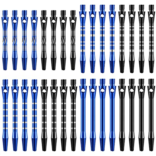 30 Pcs Medium Dart Shafts for Soft and Steel Tips 2BA Thread Aluminium Alloy Dart Stems 50 mm 53 mm with Rubber Rings Replacement Harrows Dart Accessories and Flights