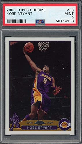 Kobe Bryant 2003 Topps Chrome Basketball Card #36 Graded PSA 9