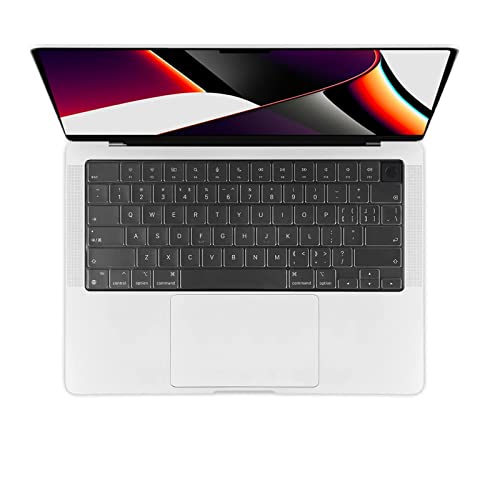 EooCoo Premium Keyboard Cover Ultra Thin for 2022 MacBook Air 13.6″ M2 Chip (A2681), 2023 2022 2021 MacBook Pro 14″ 16″ M2 M1 Pro/Max Chip (A2779 A2442 A2780 A2485), US (ANSI) Layout, Clear TPU Skin