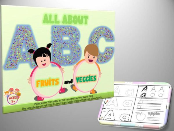 All About ABC, Fruits and Veggies Workbook for Kindergarten