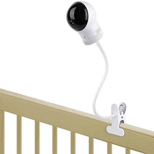 Clip Mount for Eufy Baby Monitor Camera, Flexible Gooseneck Baby Monitor Holder for Crib Without Tools or Wall Damage – White