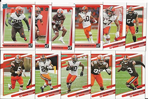 2021 Panini Donruss Football Cleveland Browns Team Set 13 Cards (Includes Mayfield and Backham Variation) W/Drafted Rookies Rated Rookie