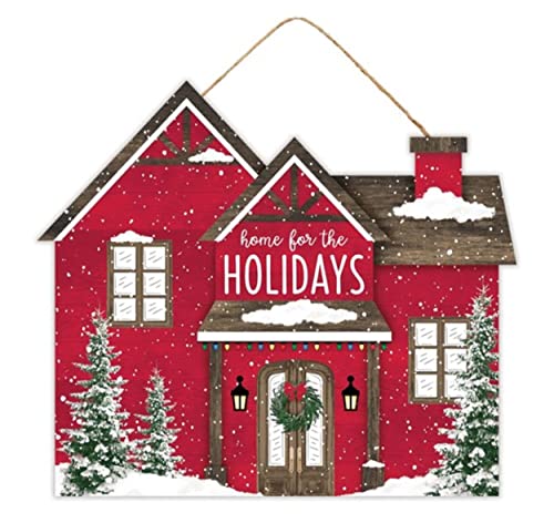 Craig Bachman 11″ Wooden Sign: Home/Holidays House – Wall Door Hanger Sign