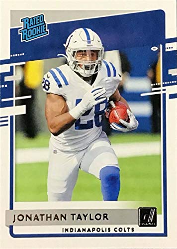 Jonathan Taylor 2020 Donruss Series Mint Rookie Card #317 picturing Him in his White Indianapolis Colts Jersey