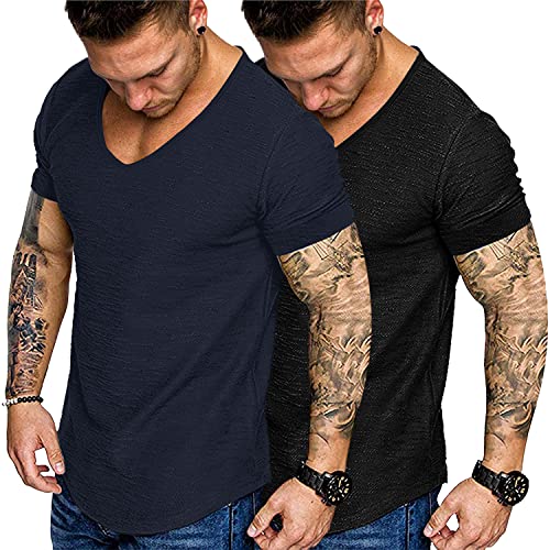 COOFANDY Mens Fitted Gym T Shirt Casual Basic Active Fitness Short Sleeve Tees