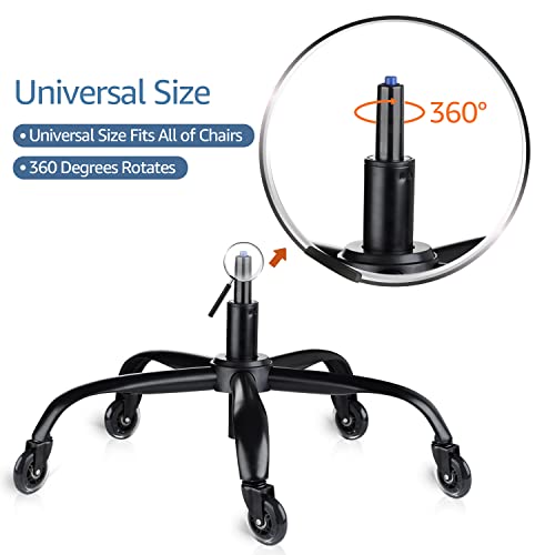 Sytopia Office Chair Base Replacement Bundles, Heavy Duty 352LBs, Reinforced to Repair Swivel Gaming Chair Bottom Part with 5 Universal Premium Casters and 1 Gas Lift Cylinder(Matte Black) | The Storepaperoomates Retail Market - Fast Affordable Shopping
