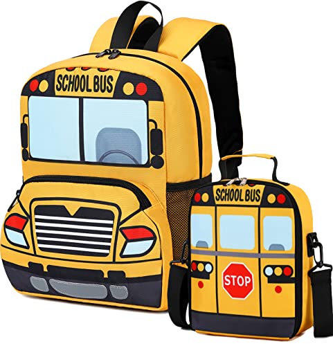 Toddler Backpack Boy Girls Preschool School Bus Bookbag Kindergarten 3D Daycare Bags Lunch Box