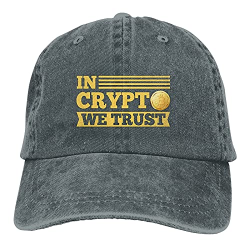 in Crypto We Trust Bitcoin Baseball Cap, Adjustable Cowboy Hat Mens Womens Dad Hats Deep Heather