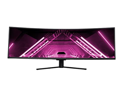 Monoprice Curved Gaming Monitor – 49in, 32:9, 1800R, 5120x1440p, DQHD, 120Hz, Adaptive Sync, VA with Quantum LCD, 1800R Curvature – Dark Matter Series