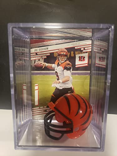 Joe Burrow Cincinnati Bengals Mini Helmet Football Card Display Case Collectible Auto Shadowbox Autograph LSU