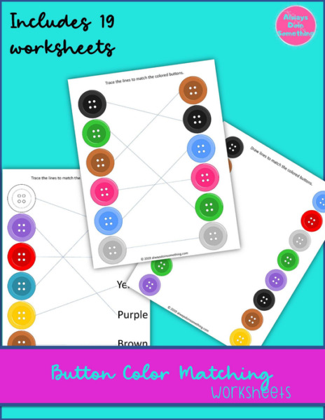 Button Color Matching Worksheets