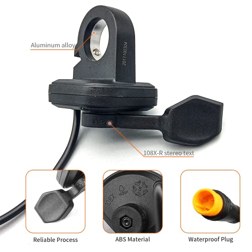 Ebike Thumb Throttle WUXING 108X Finger Throttle Left/Right Hand Electric Bike Scooter 3pin Controller Speed Governing Eletrric Accessories(108X R Waterproof Plug) | The Storepaperoomates Retail Market - Fast Affordable Shopping