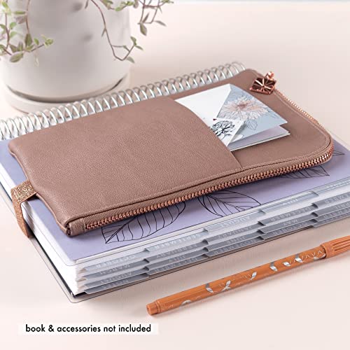 Ultimate Planny Pack – Rose Gold. Planner Accessory Pouch. Inside Pockets and Extended Metal Zipper. Elastic Band to Secure Around Planner or Notebook. Vegan Leather Organizer Case by Erin Condren. | The Storepaperoomates Retail Market - Fast Affordable Shopping