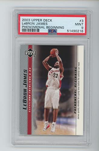 2003-04 Upper Deck Phenomenal Beginning #3 Lebron James ROOKIE RC MINT PSA 9 Graded NBA Basketball Card 03-04