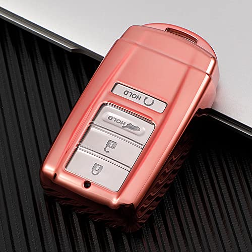 TPU Protector Remote Skin Cover Case fit for Acura RLX RDX MDX ILX TLX Keyless Entry Key Fob (Pink)