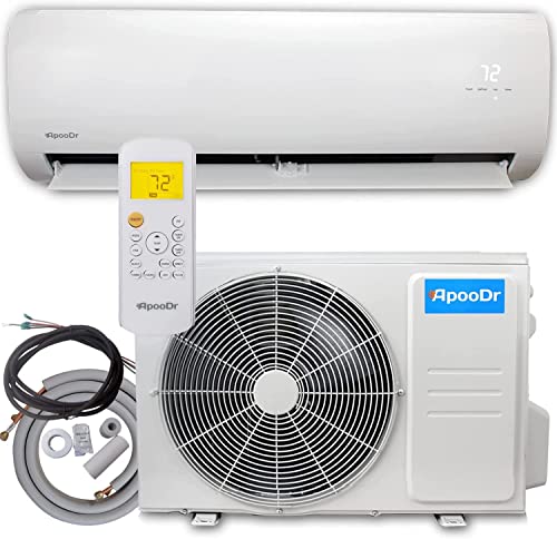 ApooDr 18000 BTU Mini Split Air Conditioner Ductless Inverter System 16.8 SEER with Heat Pump 220V 1.5 Ton,with Installation Kit