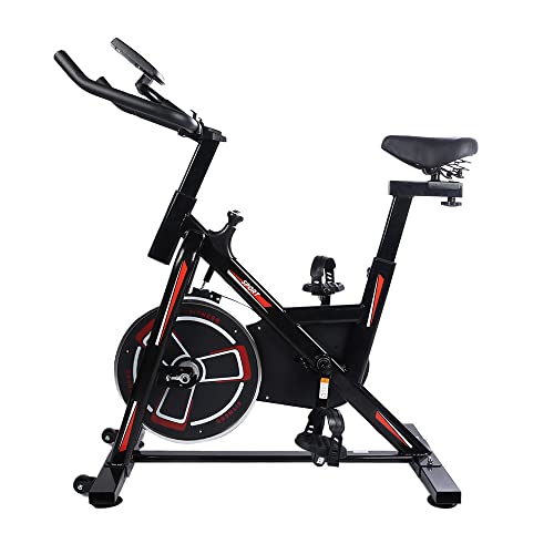YSSOA Indoor Cycling Bike, Stationary Exercise Bike with iPad Mount and Comfortable Seat Cushion, Silent Belt Drive, Spinning Bikes with Resistance for Home Gym Cardio Fitness Training