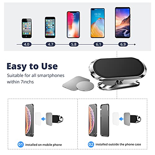 [2-Pack] Magnetic Phone Mount for Car, FONKEN Car Phone Holder Mount [Stronger 8X Magnets] 360°Rotation Universal Dashboard Phone Holder Magnetic Car Mount for iPhone 13/12 Pro, Samsung, LG All Phones | The Storepaperoomates Retail Market - Fast Affordable Shopping