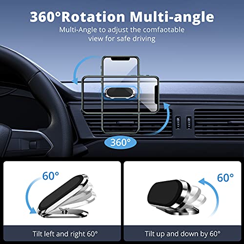 [2-Pack] Magnetic Phone Mount for Car, FONKEN Car Phone Holder Mount [Stronger 8X Magnets] 360°Rotation Universal Dashboard Phone Holder Magnetic Car Mount for iPhone 13/12 Pro, Samsung, LG All Phones | The Storepaperoomates Retail Market - Fast Affordable Shopping