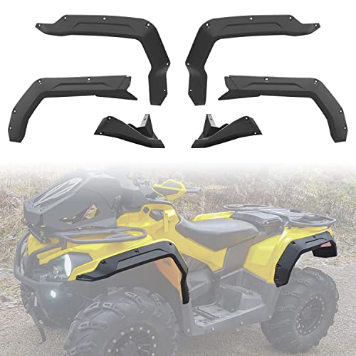 SAUTVS Fender Flares for Can-Am Outlander 450 500 570, Heavy Duty Front Rear Extended Mud Flaps Kit for Can Am Outlander 450/500 / 570 L MAX EFI 2015-2021 Accessories (6pcs, Replace #715001909)