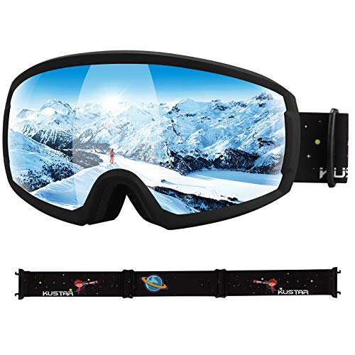 SAMIT Kids Ski Goggles, OTG Snow Goggles Anti Fog, Helmet Compatible Snowboard Goggles for Youth Boys Girls