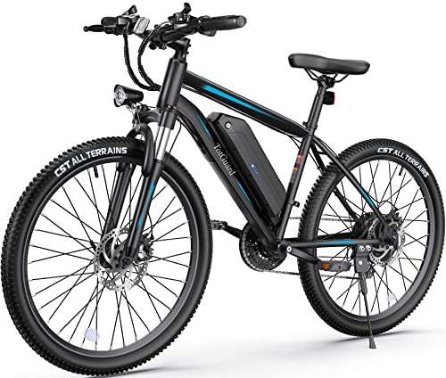 Wooken Electric Bike, Electric Bike for Adults 27.5” E-Bikes with 500W Motor, 21.6MPH Mountain Bike with Lockable Suspension Fork, Removable Battery, Professional 21 Speed Gears Bicycle