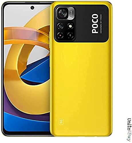 Poco M4 PRO 5G 64GB 4GB RAM Factory Unlocked (GSM Only | No CDMA – not Compatible with Verizon/Sprint) w/Fast Car Charger Bundle – Yellow
