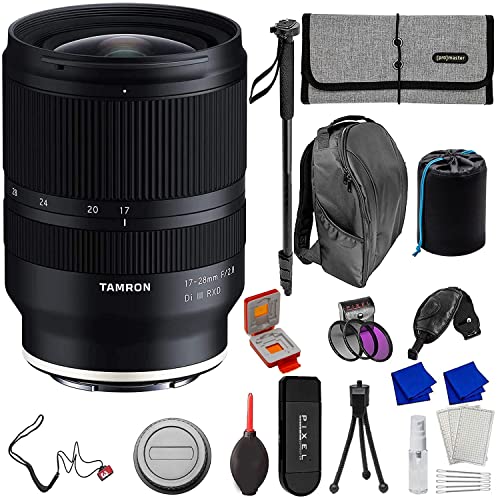 Tamron 17-28mm f/2.8 Di III RXD Lens for Sony E with Advanced Accessories & Travel Bundle (Tamron USA 6-Year Warranty)