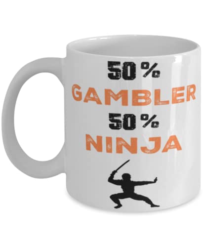 Gambler Ninja Coffee Mug,Gambler Ninja, Unique Cool Gifts For Professionals and co-workers