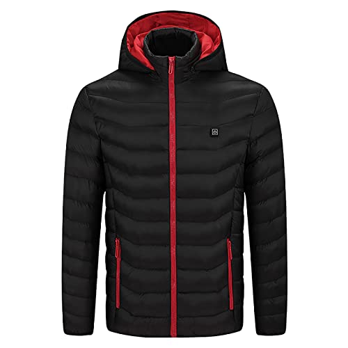 Heated Jackets for Men Womens Unisex Outdoor USB Charging Quilted Lightweight Jacket Removable Hooded Down Coats