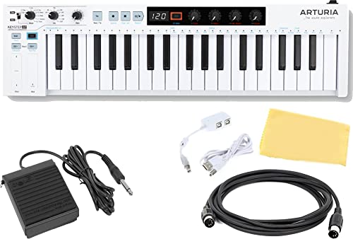 Arturia KeyStep 37-key Controller & Sequencer Bundle w/USB Cable, Anti-ground Loop Adaptor, MIDI Cable, Deluxe Sustain Pedal, and Austin Bazaar Polishing Cloth