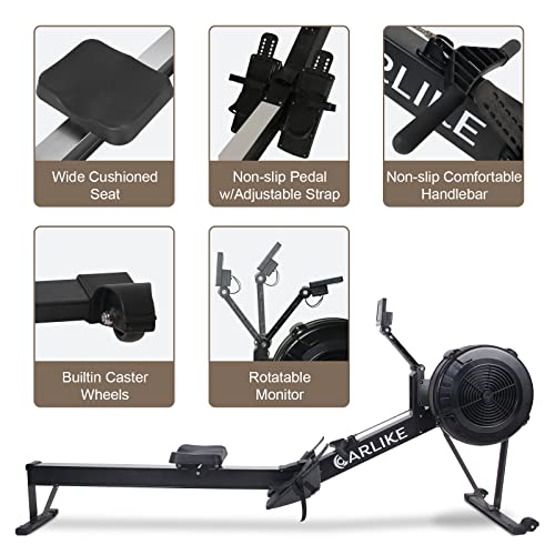 Oarlike Air Resistance Rowing Machine 10 Level Adjustable Resistance Air Rower with LCD Monitor Foldable Exercise Fitness Equipment for Home Gym Office Use | The Storepaperoomates Retail Market - Fast Affordable Shopping