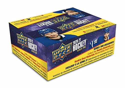 2020-21 NHL Upper Deck Hockey Series 2 Factory Sealed Retail Box 24 Packs of 8 Cards. Massive 192 Cards in all. Find 4 Young Guns Per Box. Look for Canvas cards of this great Rookie Class featuring Kirill Kaprizov Bonus 5 Cards of your favorite team if yo