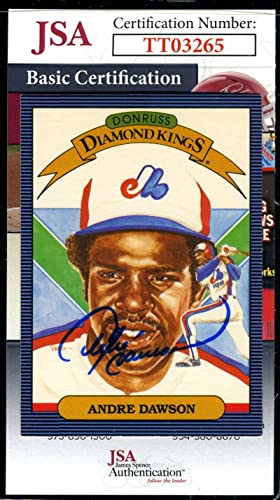 Andre Dawson JSA Coa Autograph 1986 Donruss Leaf Diamond Kings Signed