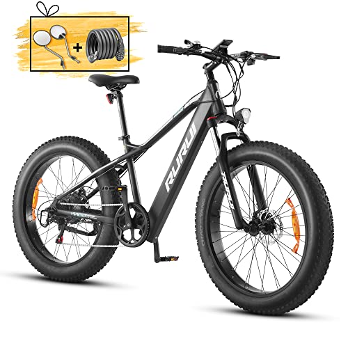eAhora 750W Electric Bicycles 4.0″ Fat Tire Electric Bike 48V Urban Electric Bikes for Adults with 14.5AH Removable Ebike Battery, Dual Disc Brakes, LCD Display, 7-Speed Gears