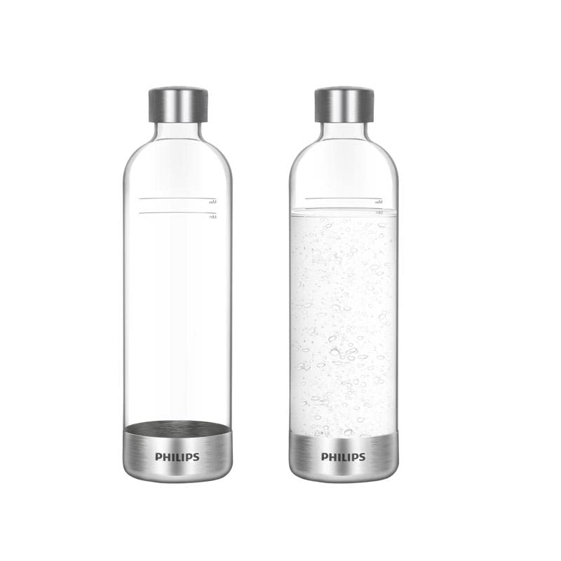 Philips Carbonating Bottles, 1L Twin Pack Reusable PET Sparkling Water Bottles Compatible with Philips Sparkling Water Maker, 2 Pack | The Storepaperoomates Retail Market - Fast Affordable Shopping