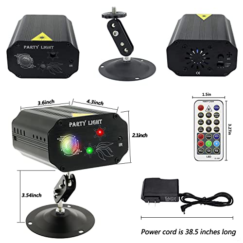 Party Lights DJ Disco, Laser Stage Lights, Remote Control Laser LED Strobe Lights with Sound Activated Carnival Lights, Portable Projector for Karaoke Home Party Bar Birthday Wedding Club Christmas | The Storepaperoomates Retail Market - Fast Affordable Shopping