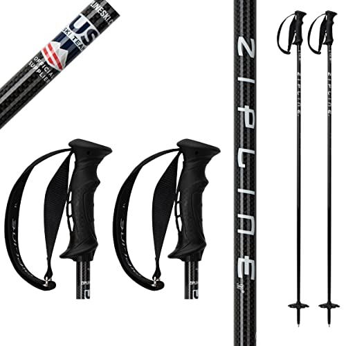 Ski Poles Graphite Carbon Composite – Zipline Blurr 16.0 – U.S. Ski Team Official Supplier (Carbon Weave, 48″ in./122 cm)