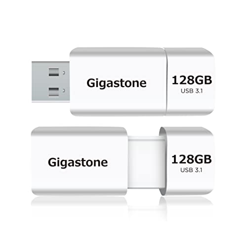 Gigastone Z60 128GB 2-Pack USB 3.1 Flash Drive, R/W 120/60 MB/s Ultra High Speed Pen Drive, Capless Retractable Design Thumb Drive, USB 2.0 / USB 3.0 Interface Compatible