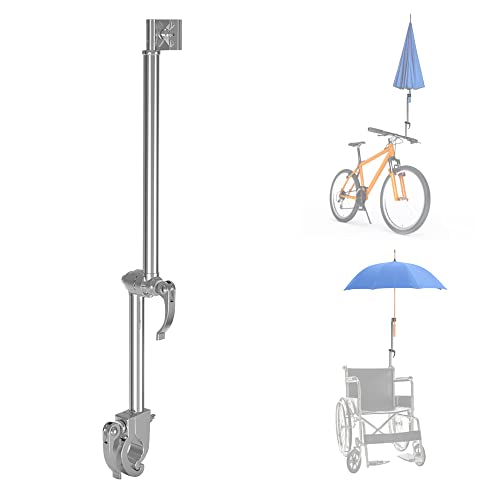 Mobility Scooter Umbrella Holder – Universal Stainless Steel Foldable Mount Stand for Bicycle Wheelchair Stroller Cart (A)