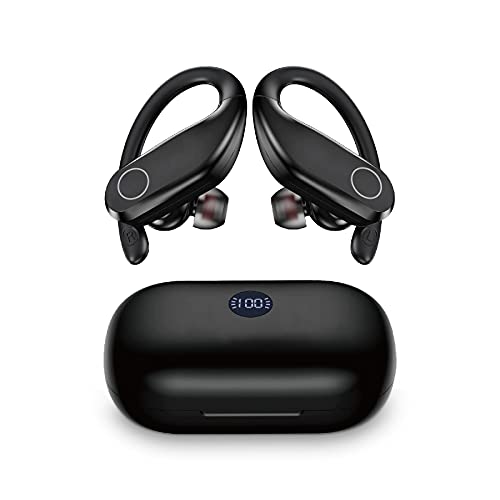 HINYCOM Bluetooth Headphones, Wireless Earbuds Supports Wireless Charging & Type-C Charging with LED Power Display, 100H Playtime 2500mAh Charging Case as Power Bank Wireless Headsets for Travel