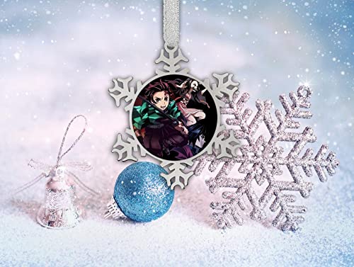 Bright Art Shine Anime D-emon Slayer Christmas Ornament Hanging Snowflake Stainless Steel Decorations,Christmas Souvenirs, Personalized Holiday Halloween Decorations Gift | The Storepaperoomates Retail Market - Fast Affordable Shopping