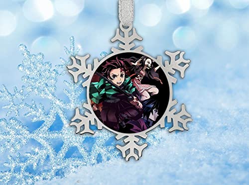 Bright Art Shine Anime D-emon Slayer Christmas Ornament Hanging Snowflake Stainless Steel Decorations,Christmas Souvenirs, Personalized Holiday Halloween Decorations Gift | The Storepaperoomates Retail Market - Fast Affordable Shopping