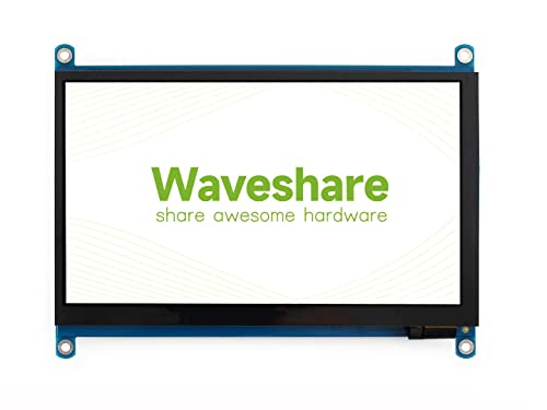 [Latest Version] Waveshare 7inch Capacitive Touch Screen LCD Monitor for RPi 400 4 3 Model B Compatible with All Versions of Raspberry Pi Windows with HDMI/VGA Port