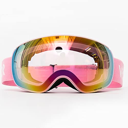SMDMM High Light Transmittance Interchangeable Lens Cloudy Day Ski Goggles Snow Glasses Men Women Anti-Fog Coating Skiing (Color : A, Size : One Size)