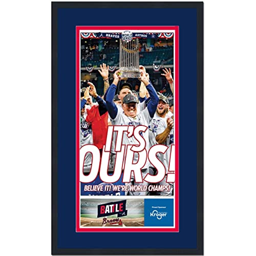 Framed The Atlanta Journal-Constitution Champs Braves 2021 World Series Champions 17×27 Baseball Newspaper Cover Photo Professionally Matted #3