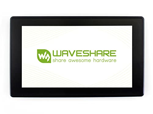 [Latest Version] Waveshare 7inch Capacitive Touch Screen LCD Monitor for RPi 400 4 3 Model B Compatible with All Versions of Raspberry Pi Windows with HDMI/VGA Port with Case